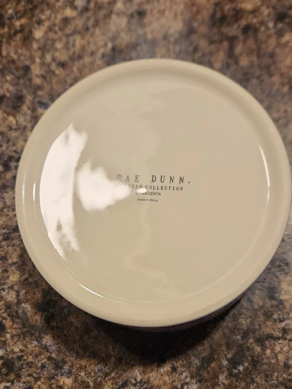Rae Dunn White Ceramic Pet Bowl with Teal Interior - SLURP
